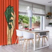 Baskılı Tekli Fon Perde 80ler 90lar Pop-Art Etkili Para Desenli - 3