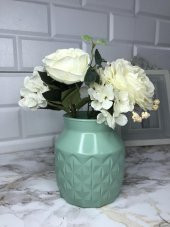 Dekoratif Desenli Vazo Mint Yeşil Venüs PS3922 - 1