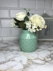 Dekoratif Desenli Vazo Mint Yeşil Venüs PS3922 - 3