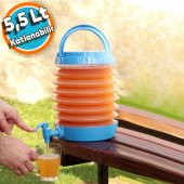 Körüklü Katlanabilir Su Sebili Termos Çeşmeli 5.5 Litre Piknik Kamp Pratik Su Ayran İçecek Bidonu - 1