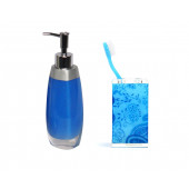 ZBOSP-C215 SIVI SABUNLUKDİŞ FIRÇALIK 2 Lİ BANYO SETİGRİ MAVİ VE ÇİÇEKLİ thumbnail 2