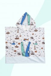 Plaj Havlusu Bebek Çocuk Panço 2-3 Marine - 1