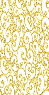 İhtişamlı Desen Gold Altın Rengi Beyaz Tekli Fon Perde HR_00685 - 4