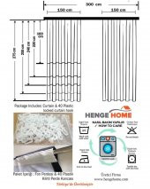 İhtişamlı Desen Gold Altın Rengi Beyaz Tekli Fon Perde HR_00685 - 5