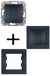 Schneider Asfora Antrasit 3 ' lü Anahtar - Çerçeve Dahildir thumbnail 1