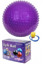 Dikenli Yoga Pilates Aeorobik Jimnastik Topu 65 Cm Mor LYT1048 - 1