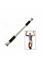 Leyaton Ayarlanabilir Çelik Demir Krom Koridor Barfixi - 80 X 130 Cm Ayarlanabilir Bar + 2 Li El Yayı - 2