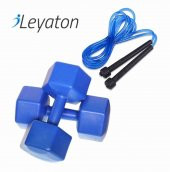 Buffer 8 kg X 2 Adet Dambıl Ve Atlama Ipi Kombin Seti Vinyl Kaplama Dumbell - 1