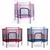 Leyaton Fileli Korumalı 140 Cm Çocuk Trampolini 55 İnç Trambolin - 1