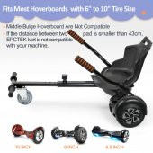 Hoverkart Hoverkart Go Kart 6.5 "8.5" 10 "Scooter Hoverboard için Ayarlanabilir Hover GoKart Siyah - 7