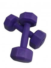 Leyaton 1 Kg Plastik Dambıl Set 2 Adet Mor Renk - 2