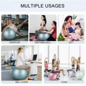 Leyaton Fuşya 65 cm Pilates Topu Büyük Boy Kalın Yoga Pilates Top - 3