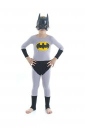 Pelerinli Batman Kostümü - Batman Kostüm - Kara Şövalye Kostümü - Maske Hediyeli 6-7 Yaş - 2