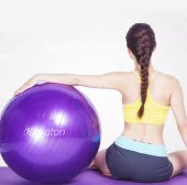 Leyaton Mor 65 cm Pilates Topu Büyük Boy Kalın Yoga Pilates Top - 2