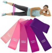 Leyaton 5 Li Farklı Dirençte Squat Bandı Hafif Orta Sert Pilates Aerobik Çalışma Lastiği Egzersiz Fitness - 1