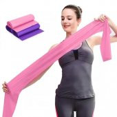 Leyaton Pilates Bandı Jimnastik Plates Lastiği 120x15 Cm Egzersiz Aerobik Bant 1 Adet Pembe - 1