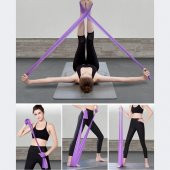 Pilates Bandı Jimnastik Plates Lastiği 150x15 Cm Egzersiz Aerobik Bant 1 Adet Mor - 4