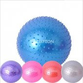 Dikenli Yoga Pilates Aeorobik Jimnastik Topu 65 cm Mavi Pompa - 1