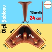 Aspen Lüks Mobilya Kanepe Koltuk Tv Ünitesi Konsol Yükseltici Ayağı Ayakları 24 Cm Kahverengi Ayak thumbnail 3