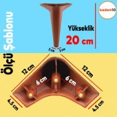 Aspen Lüks Mobilya Kanepe Koltuk Tv Ünitesi Konsol Yükseltici Ayağı Ayakları 20 Cm Kahverengi Ayak - 3