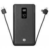 S-Link Ip-T100c 10000Mah Lightning+Micro+Type C Kablolu Powerbank Siyah Lcdli - 1