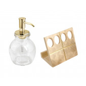 ZBOSP-C226 SIVI SABUNLUKDİŞ FIRÇALIK 2 Lİ BANYO SETİALTIN OVAL thumbnail 2