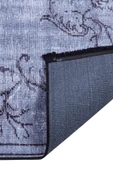Frenda Home Vintage Desenli Yıkanabilir Pamuk Taban Halı  GRİ 80X300 - 5