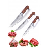 Sürmene Kasap Kurban Serisi Bıçak Seti Et Sebze Yüzme Sıyırma Bıçak Mutfak Bıçağı 3'lü - 1