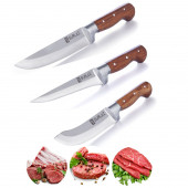 Handmade Sürmene Kasap Kurban Serisi Bıçak Seti Et Sebze Yüzme Sıyırma Bıçak Mutfak Bıçağı 3'lü - 1