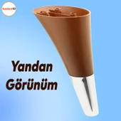 Clara Mobilya Kanepe Sehpa Tv Ünitesi Baza Koltuk Ayağı Kahverengi Krom Renk 12 Cm Ayakları - 7
