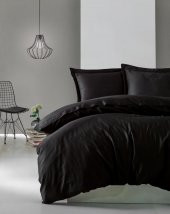 Cotton Box Elegant Saten Çift Kişilik Nevresim Takımı Siyah - 1