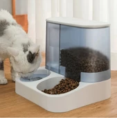 2 si 1 Arada Otomatik Kedi Köpek Mama ve Su Kabı Mavi - 1