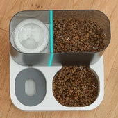 2 si 1 Arada Otomatik Kedi Köpek Mama ve Su Kabı Mavi - 4