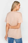Süperlife Kadın Bisiklet Yaka Regular Fit  Air Baskılı Tişort SPR21YK23 - 3