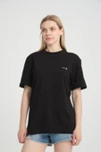 Süperlife Kadın Bisiklet Yaka Regular Fit  Air Baskılı Tişort SPR21YK23 - 7