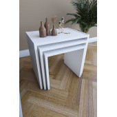 3'lü Zigon Sehpa Beyaz 50x36x44 Cm - 3