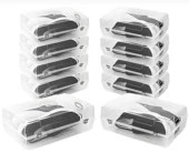 DURNES Şeffaf Ayakkabı Saklama Kutusu BAY (10 Adet) - 1