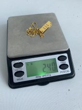 111 Yazılı 925 Ayar Sarı Gümüş Kolye  2,40 Gram - 5