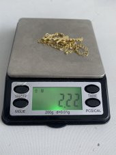 Josifina Yazılı 925 Ayar Sarı Gümüş Kolye 2,20 Gram - 5