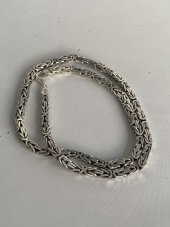 Zincir Motifli 925 Ayar Gümüş Kolye 105 Gram - 5