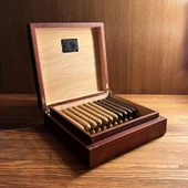 Mezmob Masif Yerli Sedir Ağacı Humidor Puro Kutusu Küçük Boy Dijital - 6