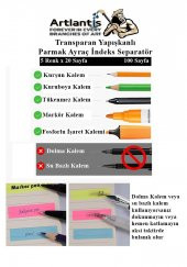 Kendinden Yapışkanlı Ayraç Postit 5 Renkli 1 Adet Yapışkanlı Not Kağıdı Transparan Parmak Ayraç İndeks Seperatör 5 Li Mini - 2