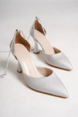 Glossy Gümüş Taşlı Stiletto Abiye Topuklu Ayakkabı thumbnail 4