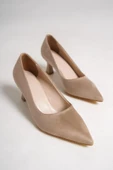 Kandy Ten Süet Stiletto Kadeh Topuklu Ayakkabı - 4