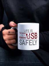 Eğlencei Life/USB Yazılı Eğlenceli Özel Tasarım Baskılı Kupa Bardak Hediye - 1