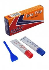 İran Yapıştırıcısı 18 gr İkiz Tüp 1 Adet Metal Yapıştırıcı Çift Karışımlı Demir Çelik Yapıştırıcısı Kuvvetli ve Dayanıklı İkiz Epoksi Yapıştırıcısı - 1