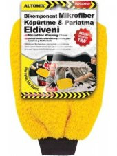 Bikomponent Mikrofiber Köpürtme ve Parlatma Eldiveni Sarı - 1