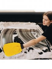 Bikomponent Mikrofiber Köpürtme ve Parlatma Eldiveni Sarı - 2