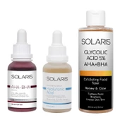 Solaris Cilt Tonu Eşitleyici Aha %10 + Bha %2 Serum Ve Hyaluronik Asit Serum Ve Sıkılaştırıcı Glikolik Tonik - 1