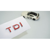 DK Tuning TDi 3 Kırmızı Bagaj Krom ABS Yazı Logo Skoda İle Uyumlu - 1